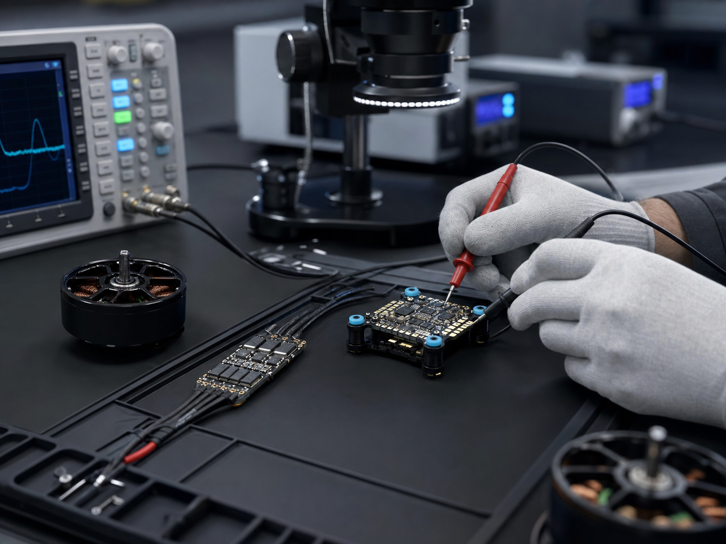 Representative drone electronics quality control